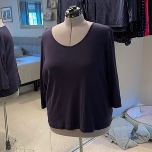 Talbots navy blue 3/4 sleeve casual top DONATED